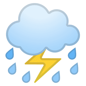 Electric Storm Cloud with Raindrops PNG