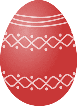 Easter Egg with Elegant Red Patterns PNG