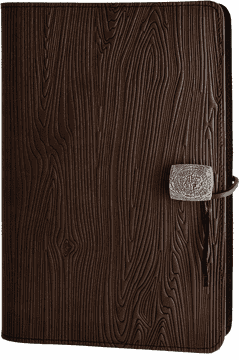 Elegant Leather Wallet with Wood Grain Design PNG