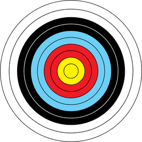 Vibrant Archery Target with Concentric Circles PNG