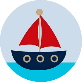 Colorful Sailing Boat on Calm Waters PNG