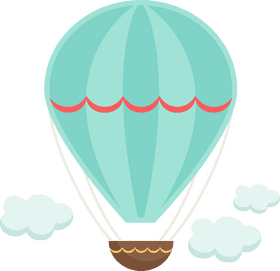Colorful Balloon Floating Among Soft Clouds PNG