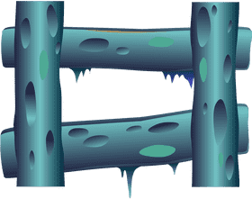 Whimsical Blue Ladder of Adventure PNG