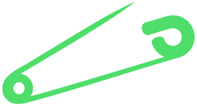 Bright Green Safety Pin Design PNG
