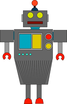Vintage Industrial Robot with Colorful Controls PNG