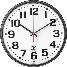 Classic Black Wall Clock Displaying Time PNG