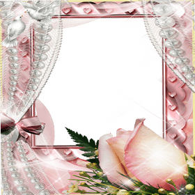 Elegant Flower Frame for Romantic Moments PNG