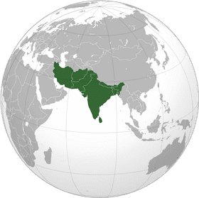 Geographic Overview of the South Asian Globe PNG