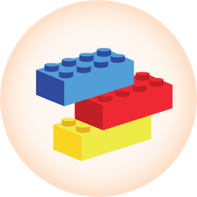 Colorful Lego Building Blocks Cluster PNG