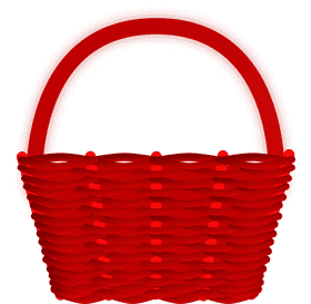 Bright Red Laundry Basket for Everyday Use PNG