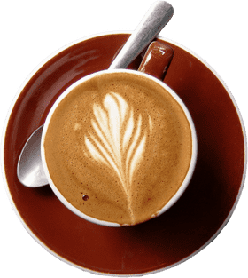 Artfully Crafted Coffee Beans in a Cup PNG