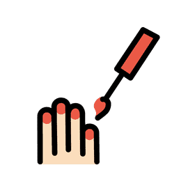 Artistic Nail Polish Application in Progress PNG