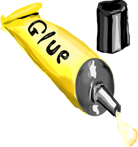 Yellow Glue Tube with a Nozzle PNG