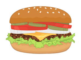 Delicious Layers of Fast Food Satisfaction PNG