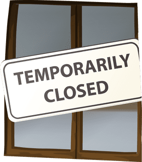 Door of Temporary Closure Announcement PNG