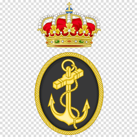 Navy Royal Crest with Anchor Emblem PNG
