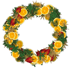Festive Orange Peel Wreath of Nature PNG