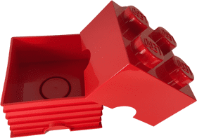 Stackable Lego Storage Box in Bold Red PNG