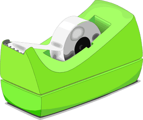 Vibrant Green Scotch Tape Dispenser Design PNG