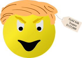 Smiley with a Golden Silk Toupee PNG