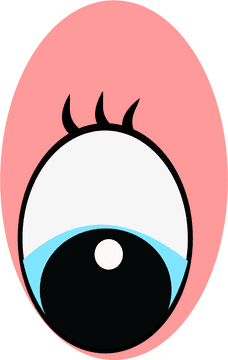 Whimsical Eye with Playful Blue Tear PNG