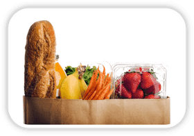 Colorful Grocery Bag of Fresh Produce PNG