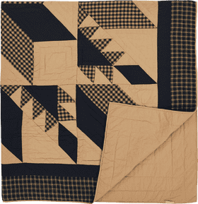 Classic Blue and Beige Quilt Blanket Design PNG