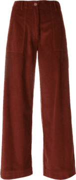 Chic Wide-Leg Corduroy Cloth Trousers PNG