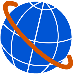 Blue Globe with Dynamic Orbiting Path PNG