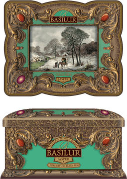 Elegant Tea Box with Ceylon Charm PNG