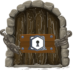 Ancient Locked Door of Secrets PNG