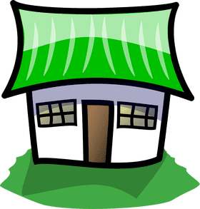 Charming Green Roof House in Nature PNG