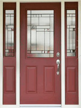 Elegant Stained Glass Front Door Design PNG