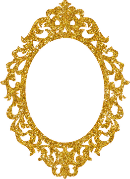 Elegant Gold Glitter Rubber Stamp Design PNG