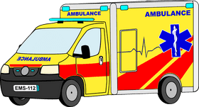 Vibrant Emergency Response Ambulance Vehicle PNG