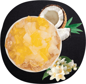 Refreshing Jasmine Tea Delight with Coconut Flavors PNG