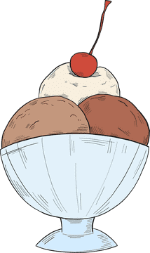 Delightful Rainbow Ice Cream Sundae Sensation PNG