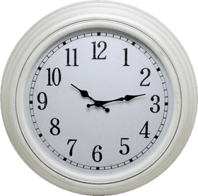 Classic White Wall Clock Design PNG