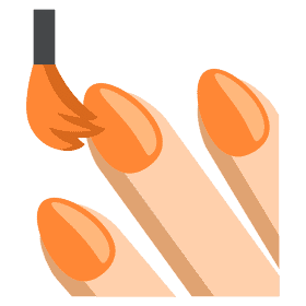 Vibrant Orange Nail Polish Application Delight PNG