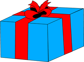 Colorful Gift Box with Red Ribbon PNG