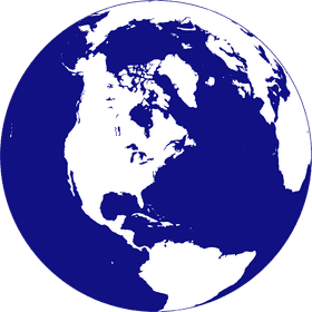 Blue and White World Globe Design PNG