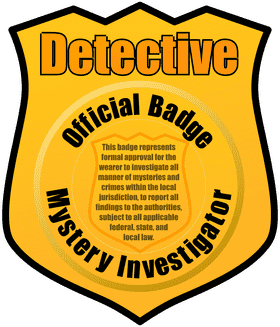 Official Detective Name Badge for Mystery Investigators PNG