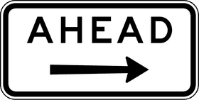 Right Turn Ahead Road Sign PNG