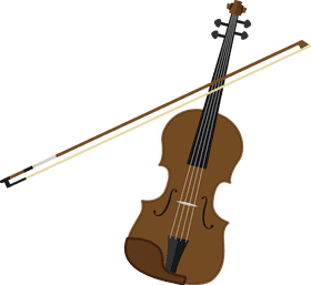 Elegant Violin with Bow Display PNG