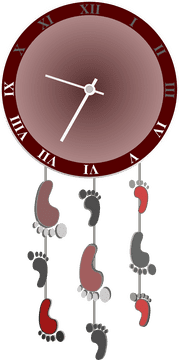 Footprints of Time Clock PNG