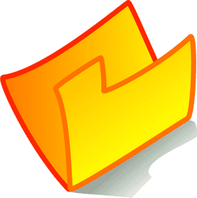 Bright Yellow Folder with Red Outline PNG