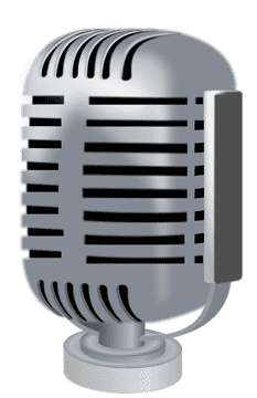 Classic Silver Microphone Design for Performers PNG