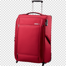 Stylish Red Luggage Suitcase for Travel Adventures PNG