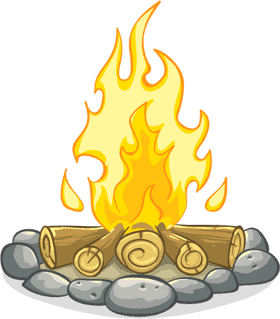 Cozy Campfire Under the Stars PNG
