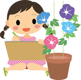 Creative Girl with a Colorful Clay Pot PNG